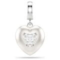 Swarovski Charm Idyllia, Taglio misto, Rivestimento color perla, Cuore, Bianco, Placcato rodio