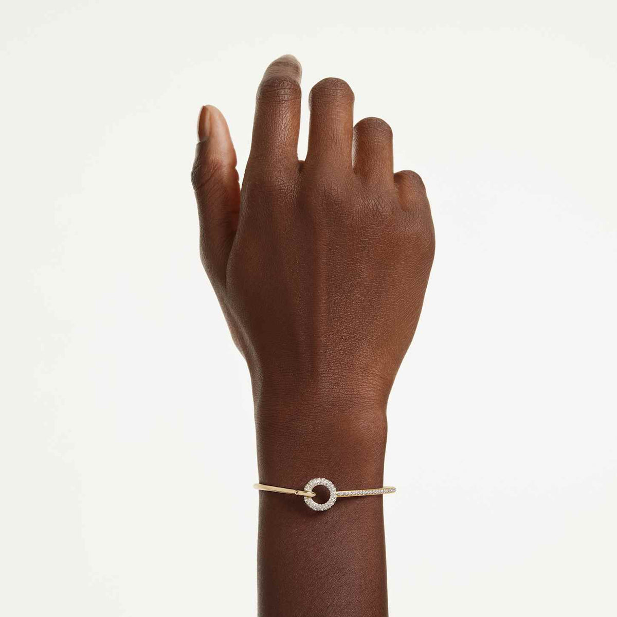 Swarovski Bracciale rigido Dextera, Taglio Round, Bianco, Finitura oro 18K