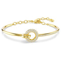 Swarovski Bracciale rigido Dextera, Taglio Round, Bianco, Finitura oro 18K