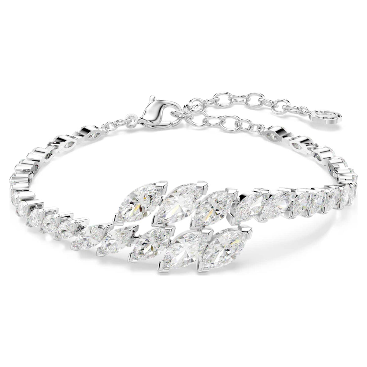 Swarovski Braccialetto Mesmera, Taglio Marquise, Bianco, Placcato rodio