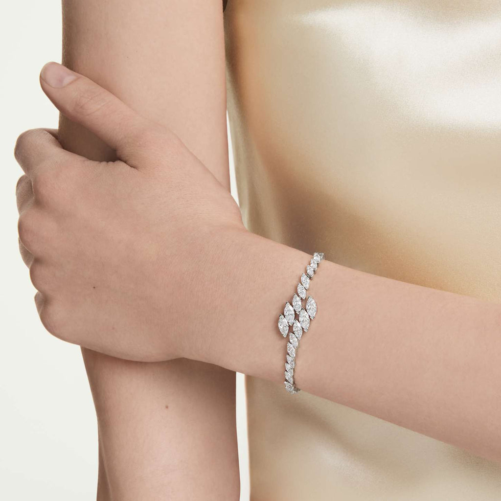 Swarovski Braccialetto Mesmera, Taglio Marquise, Bianco, Placcato rodio