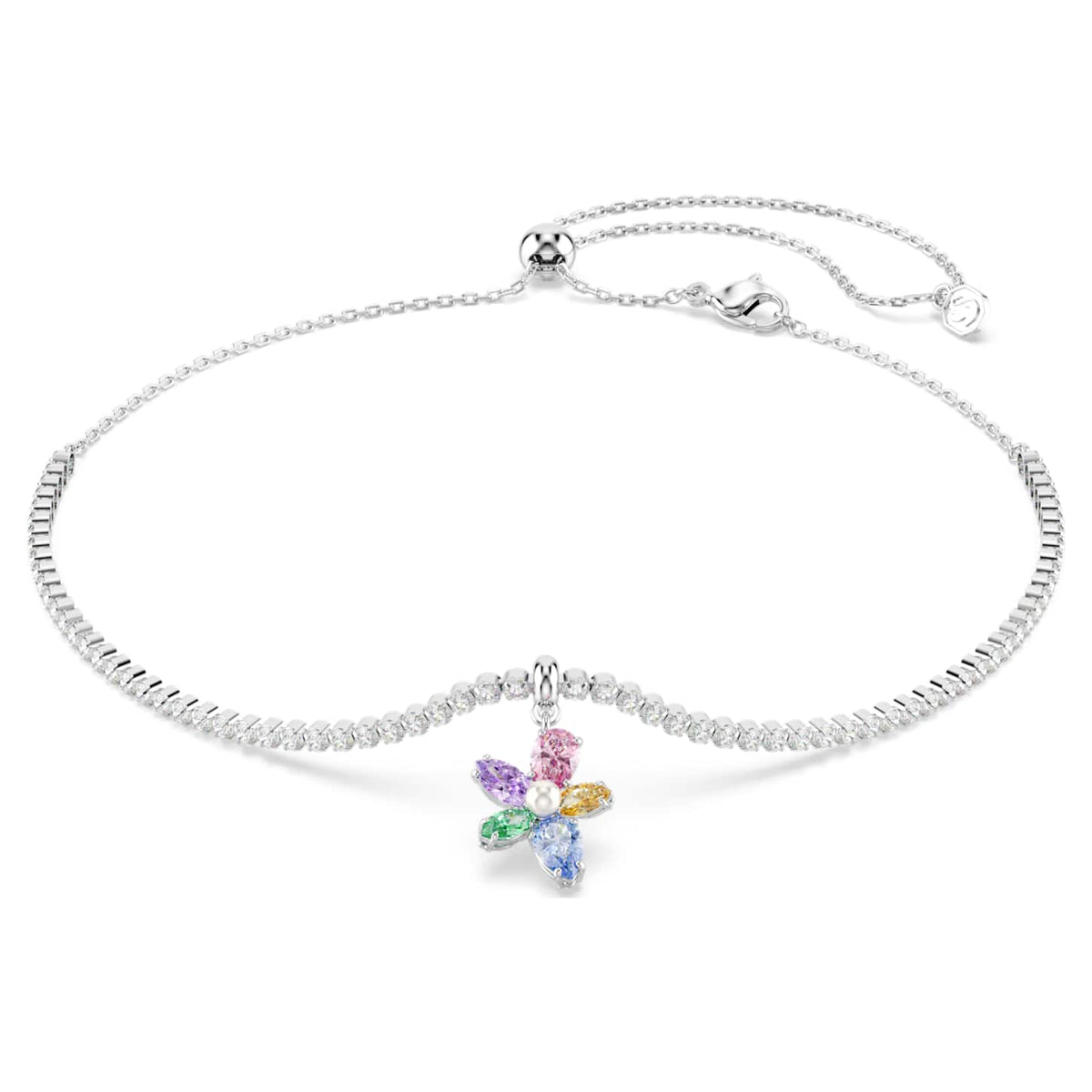 Swarovski Girocollo Ariana Grande x Swarovski, Taglio misto, Fiore, Multicolore, Placcato rodio