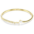Swarovski Bracciale rigido Mesmera, Taglio misto, Bianco, Finitura oro 18K