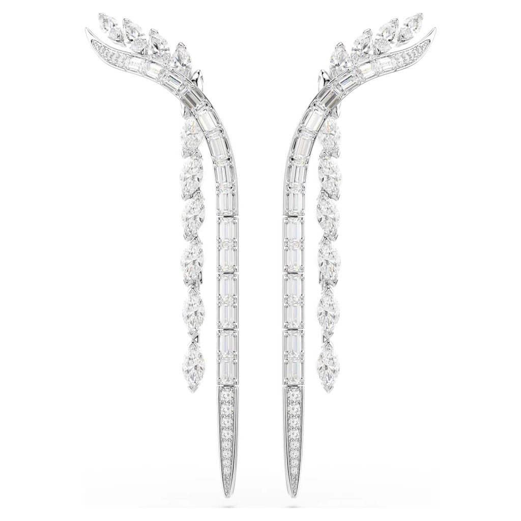 Swarovski Orecchini Mesmera, Taglio misto, Bianchi, Placcato rodio