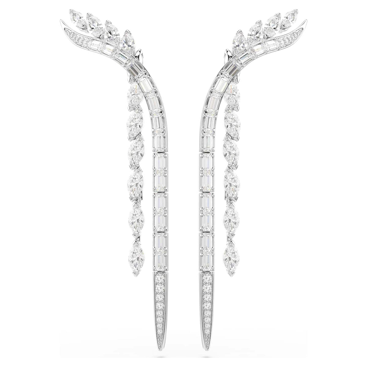 Swarovski Orecchini Mesmera, Taglio misto, Bianchi, Placcato rodio