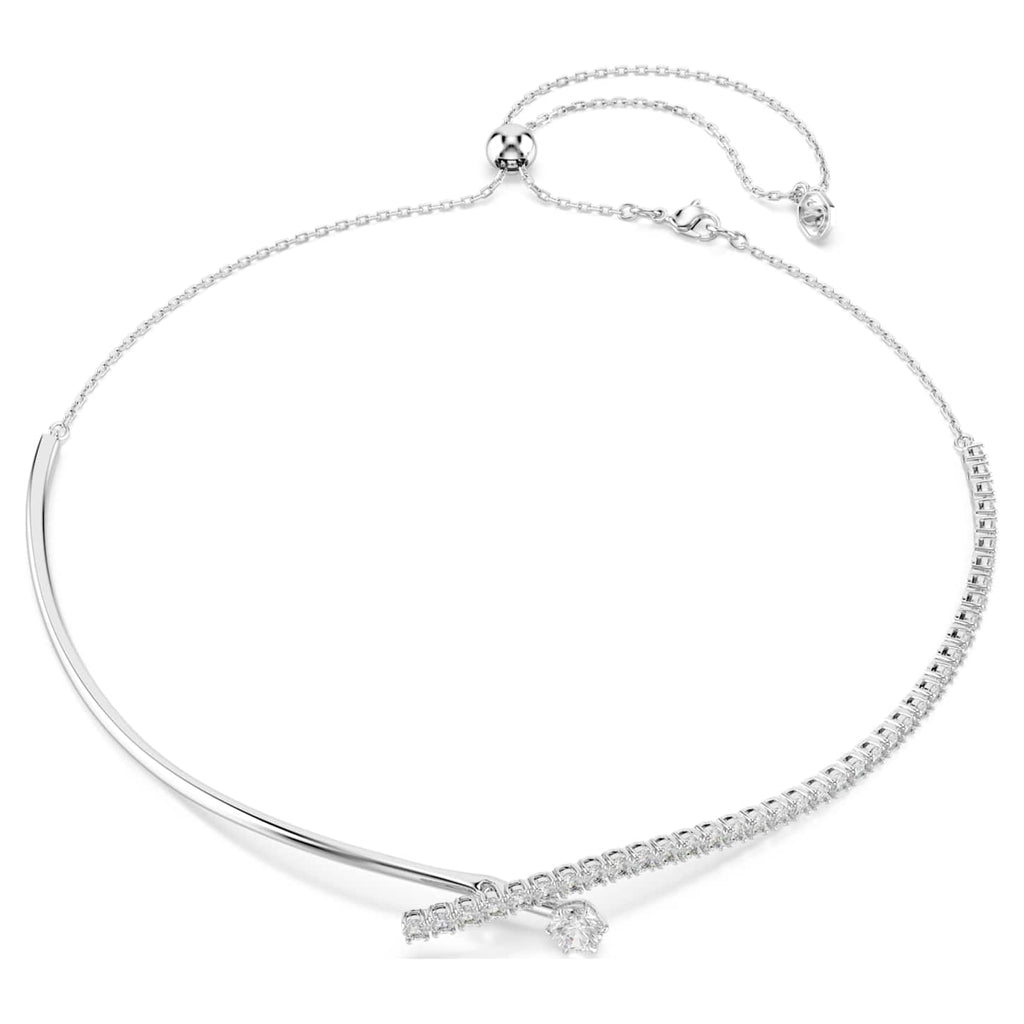 Swarovski Collana Matrix, Taglio Round, Bianca, Placcato rodio