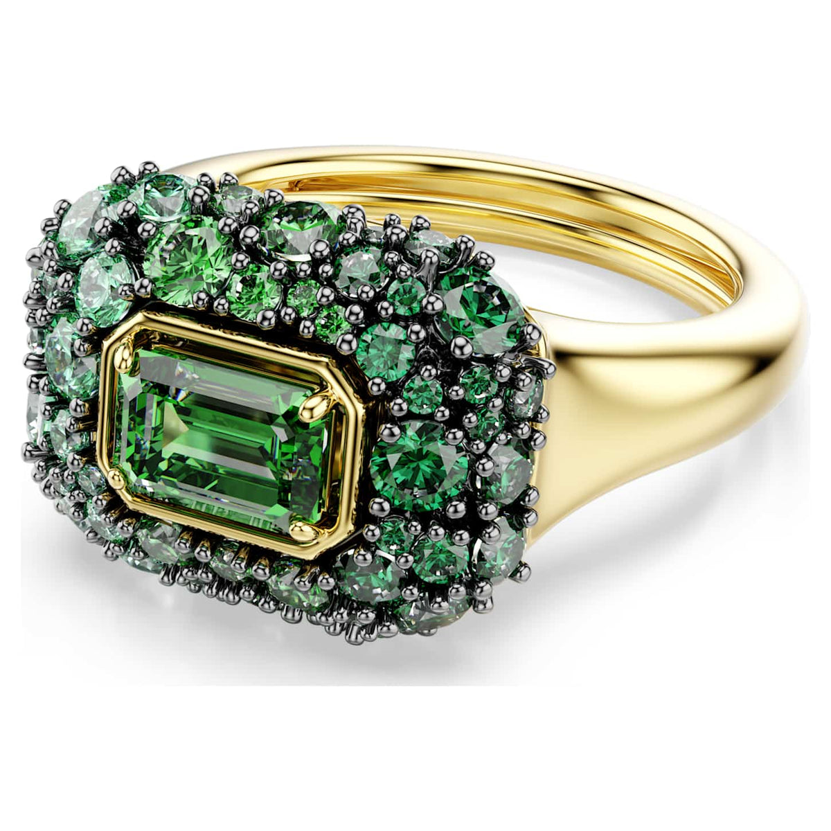 Swarovski Anello cocktail Sublima, Taglio ottagonale, Verde, Finitura oro 18K