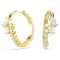 Swarovski Orecchini a cerchio Mesmera, Taglio misto, Bianchi, Finitura oro 18K