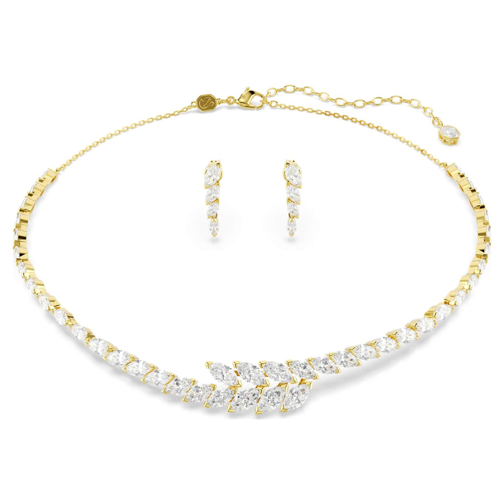 Swarovski Set Mesmera, Set (2), Taglio Marquise, Bianco, Finitura oro 18K