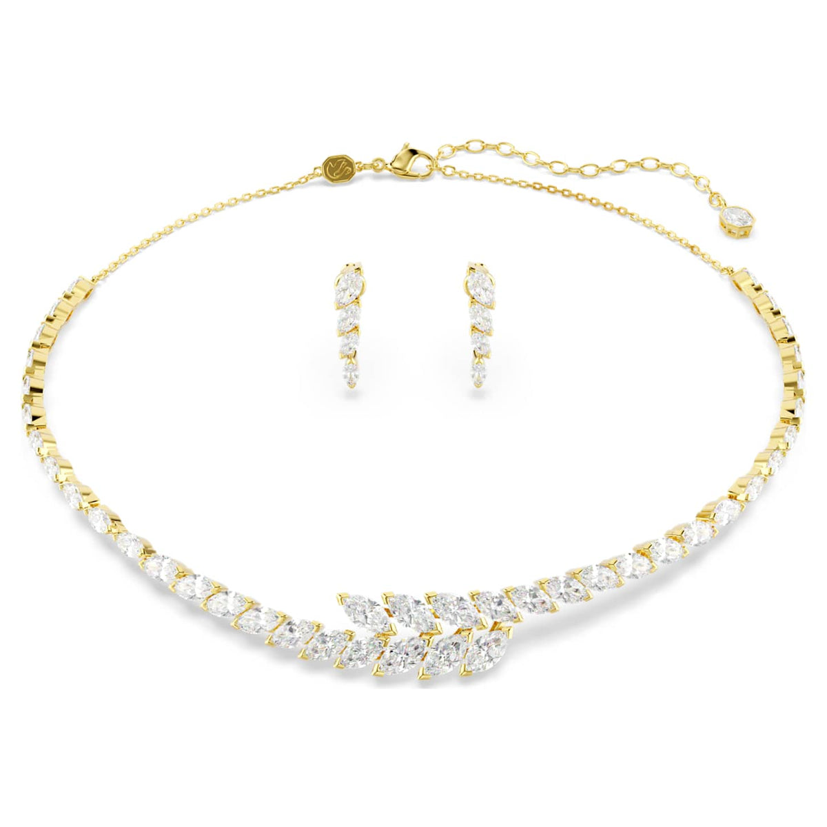 Swarovski Set Mesmera, Set (2), Taglio Marquise, Bianco, Finitura oro 18K