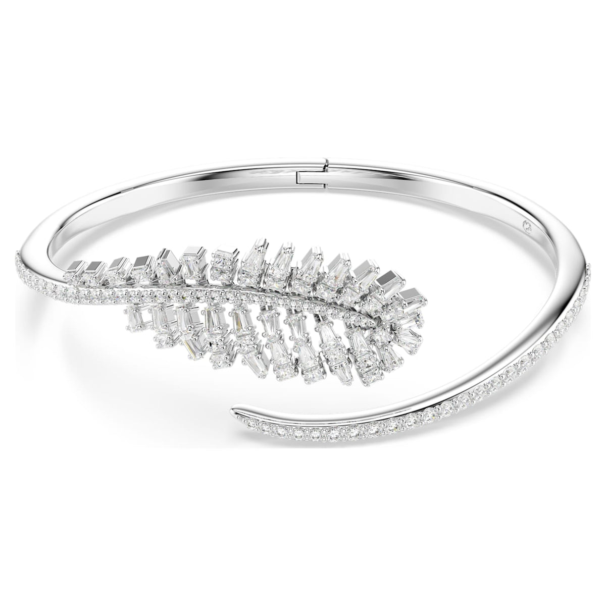 Bracciale rigido Vienna, Bianco, Placcato rodio - M
