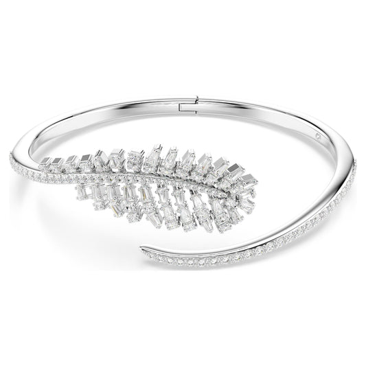 Bracciale rigido Vienna, Bianco, Placcato rodio - M