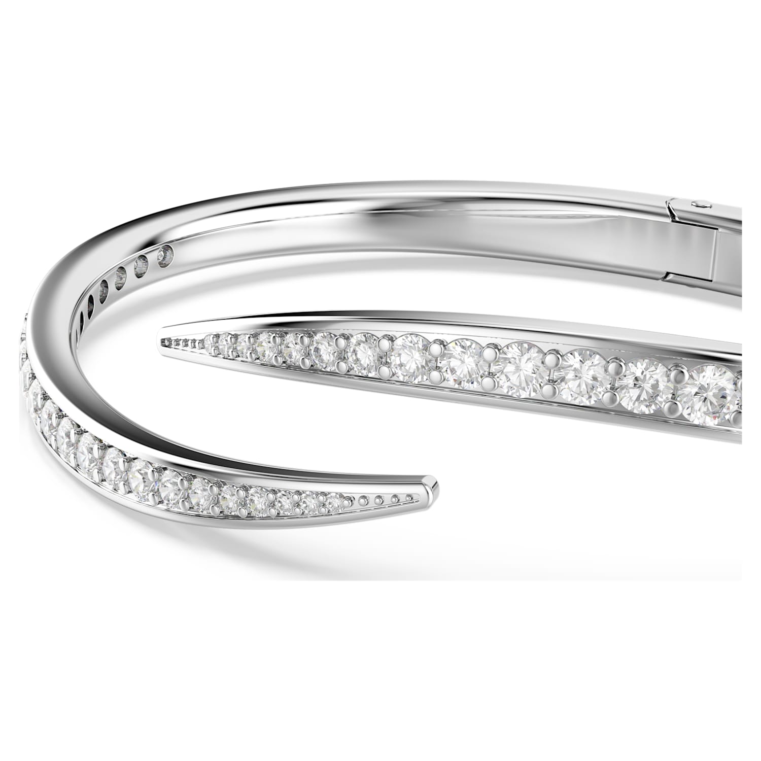 Bangle Vienna, Taglio Round, Cigno, Bianco, Placcato rodio (misura M) - foto 3